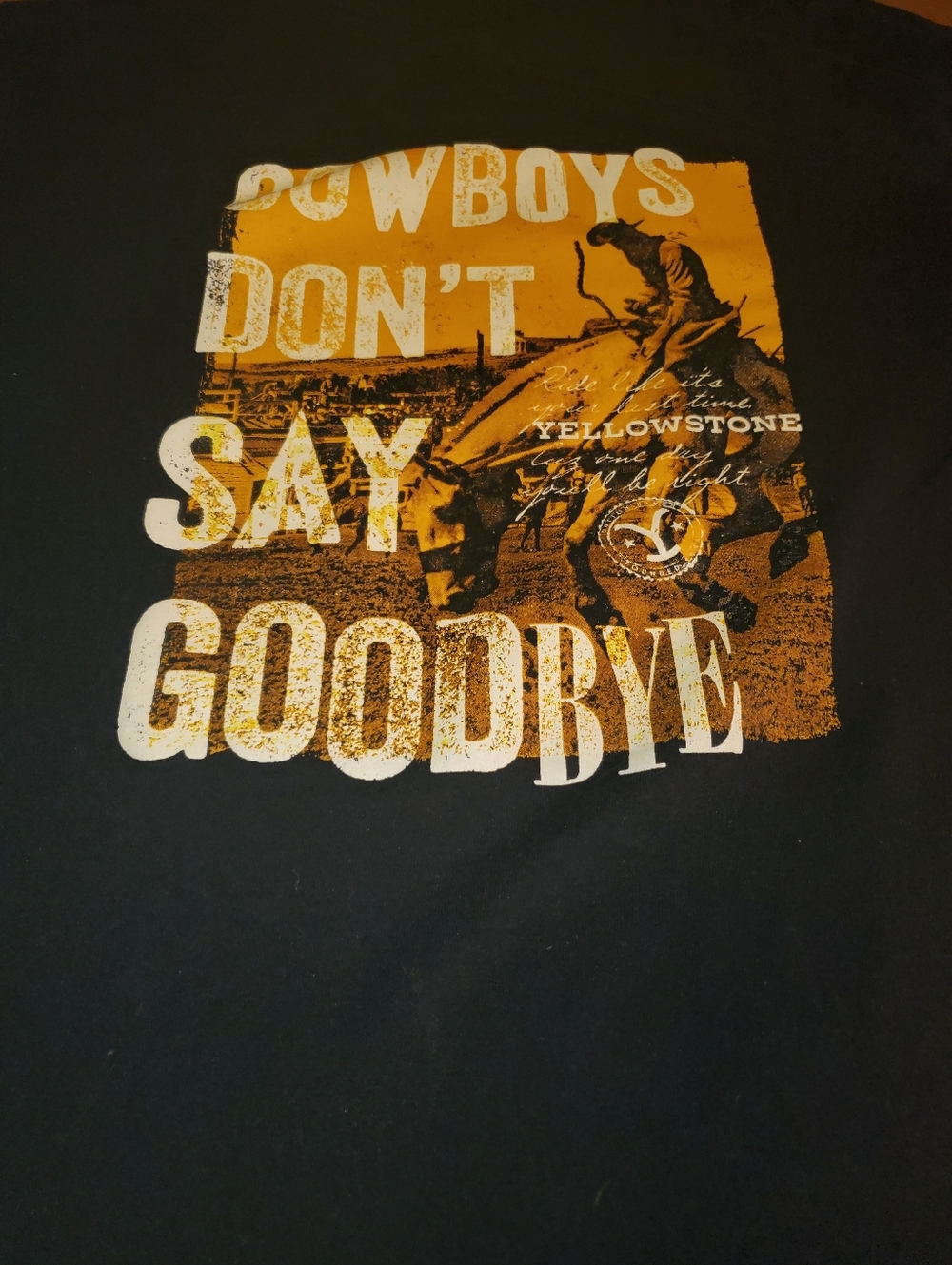 B2G1F Yellowstone Cowboys Don't Say Goodbye Black T-Shirt Mens XL - Picture 7 of 7
